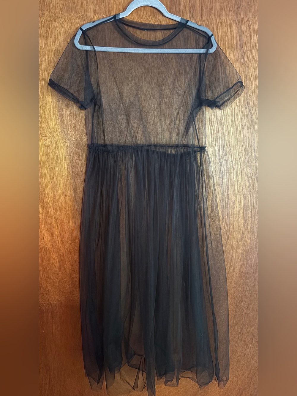 Women’s Black Tulle Overlay Dress